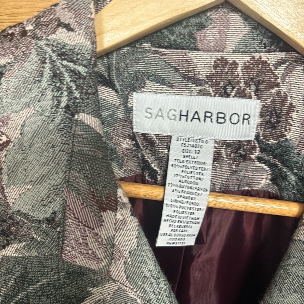 Sag Harbor Floral Jacket Size 12 - Picture 5 of 7